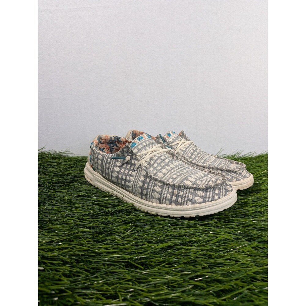 Hey Dude Wendy Boho Embroidery Grey Slip-On Women US 10